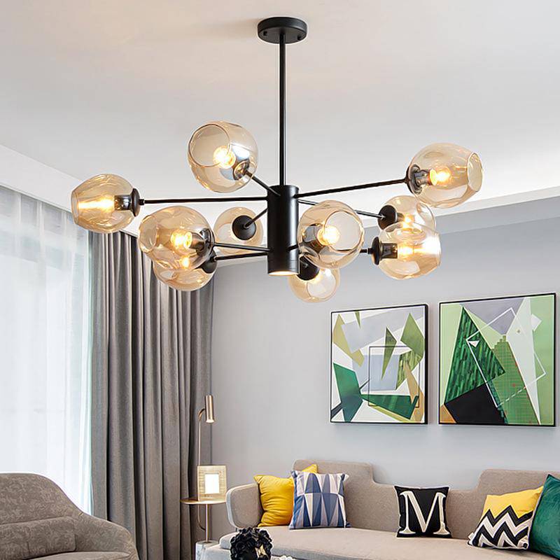 Lustre design avec branches et boules en verres Ball - vue 3 sur 17