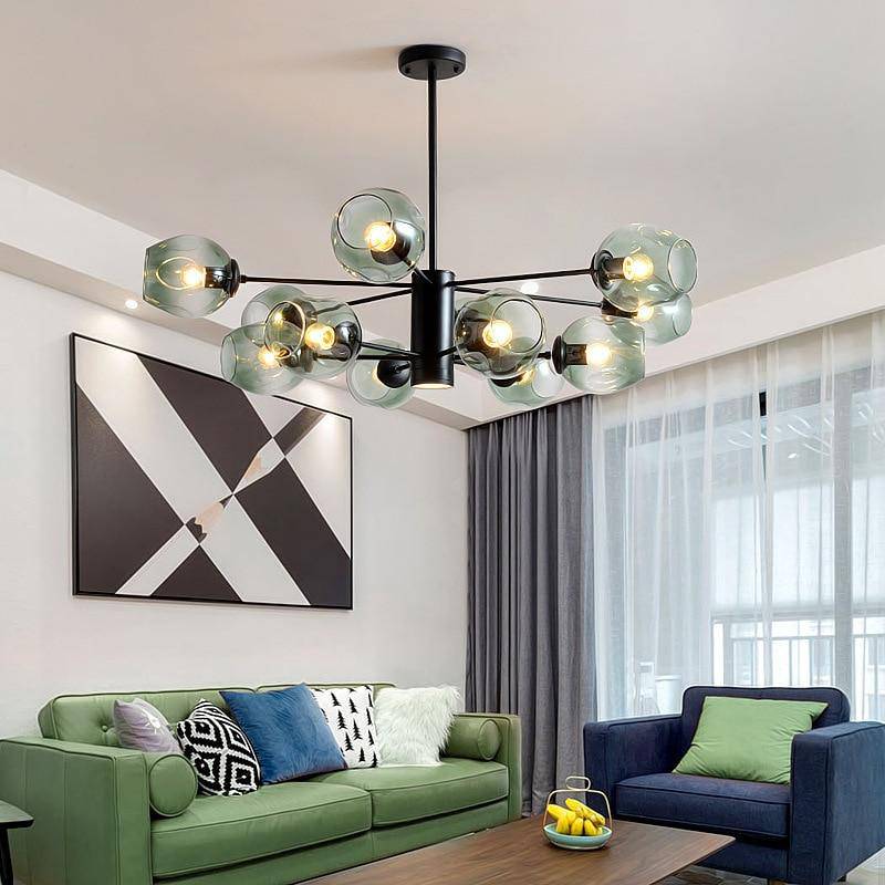 Lustre design avec branches et boules en verres Ball - vue 5 sur 17