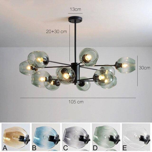Lustre design avec branches et boules en verres Ball - vue 10 sur 17