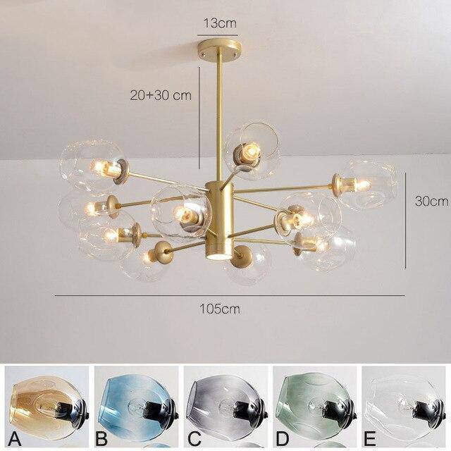 Lustre design avec branches et boules en verres Ball - vue 16 sur 17
