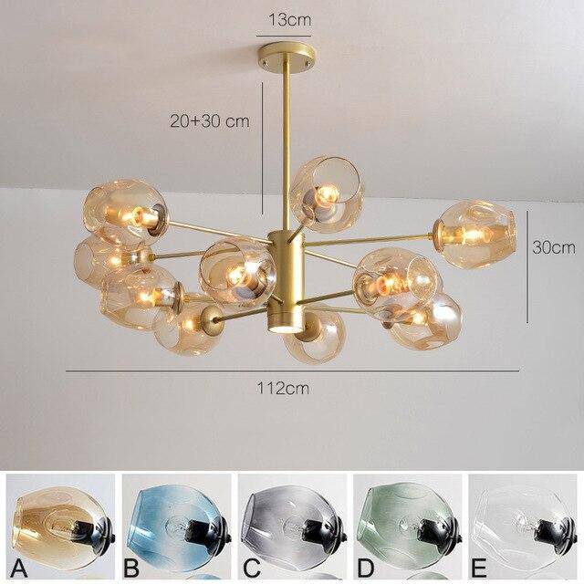 Lustre design avec branches et boules en verres Ball - vue 9 sur 17