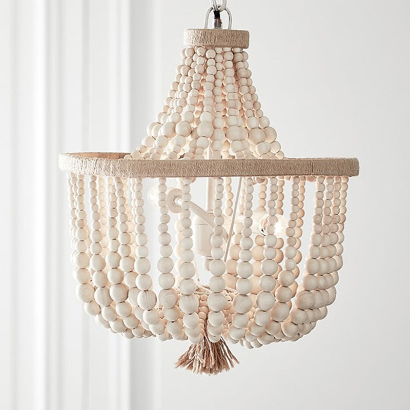 Lustre scandinave style corbeille avec perles enfilées Brunissende - vue 11 sur 13
