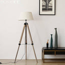 Lampadaire trépied ajustable avec abat-jour en tissu American