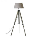 Lampadaire trépied ajustable avec abat-jour en tissu American