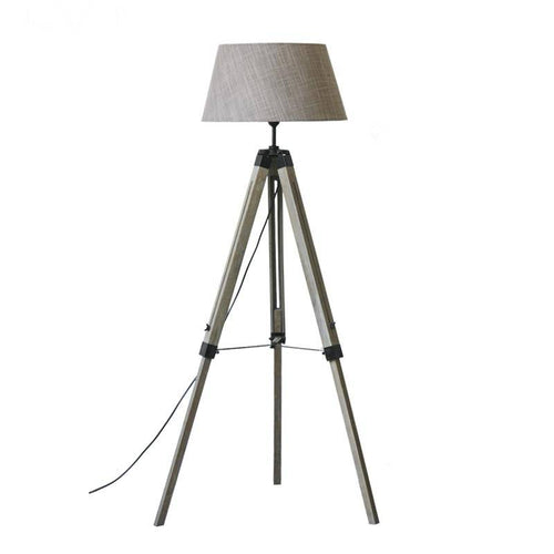 Lampadaire trépied ajustable avec abat-jour en tissu American - vue 6 sur 11