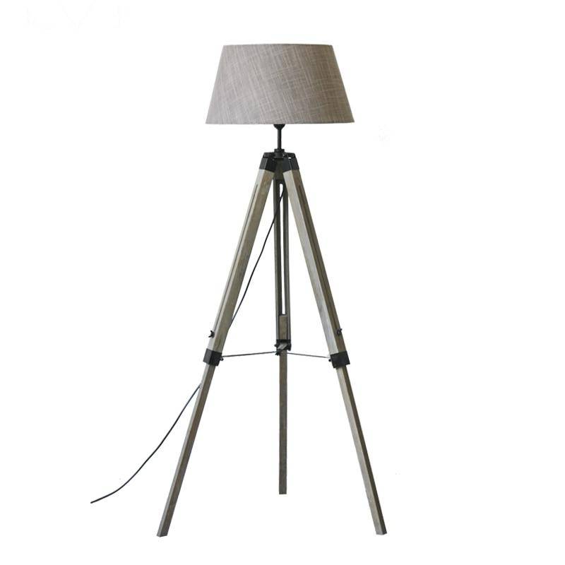 Lampadaire trépied ajustable avec abat-jour en tissu American - vue 5 sur 11