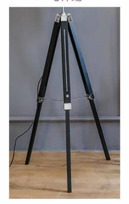 Lampadaire trépied ajustable avec abat-jour en tissu American - vue 9 sur 11
