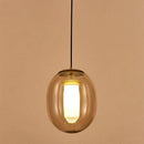 Suspension LED design bulle en verre colorée fumée