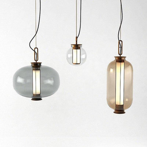 Suspension design boule en verre fumé Loft - vue 3 sur 11