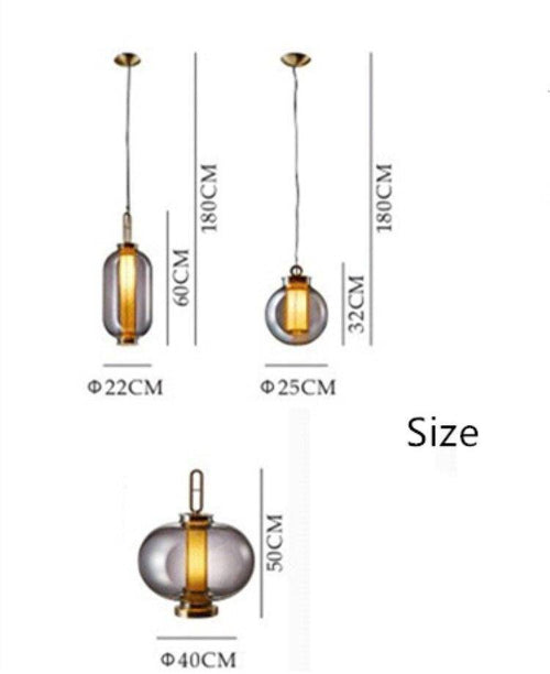 Suspension design boule en verre fumé Loft - vue 10 sur 11