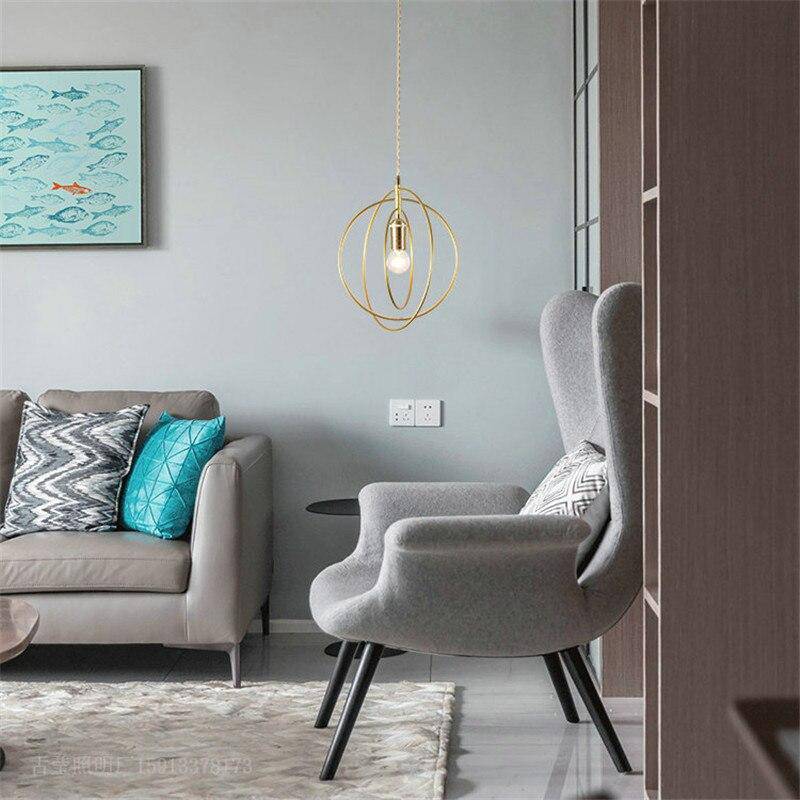 Suspension cage en métal doré Lamp - vue 8 sur 9
