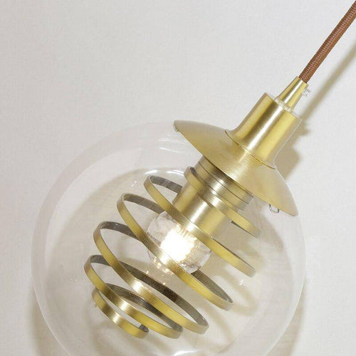 Suspension design en verre avec spirale dorée - vue 12 sur 14