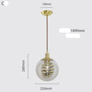 Suspension design en verre avec spirale dorée