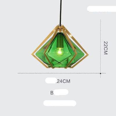 Suspension design à LED en verre et cage dorées - vue 22 sur 21