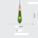 Suspension design à LED en verre et cage dorées