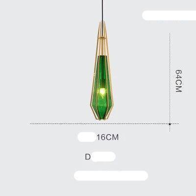Suspension design à LED en verre et cage dorées - vue 15 sur 21