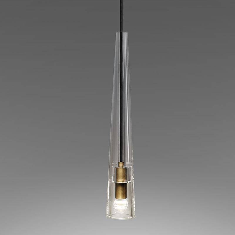 Suspension design cône en verre cristal à LED Luxury - vue 3 sur 5