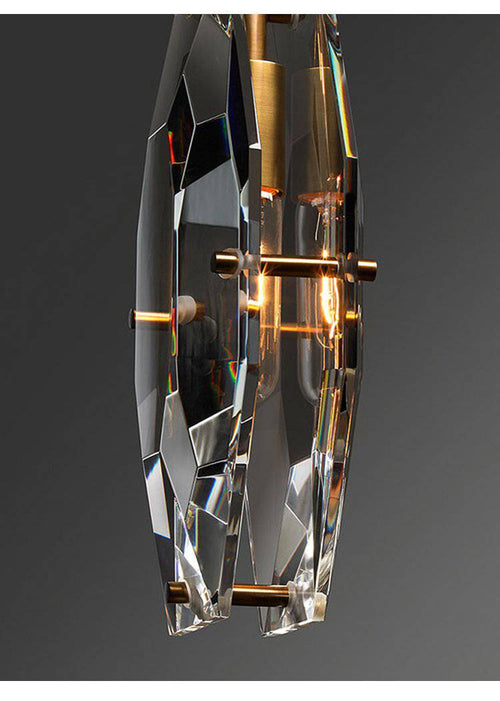 Suspension design en verre fumé cristal à LED Luxury - vue 4 sur 4