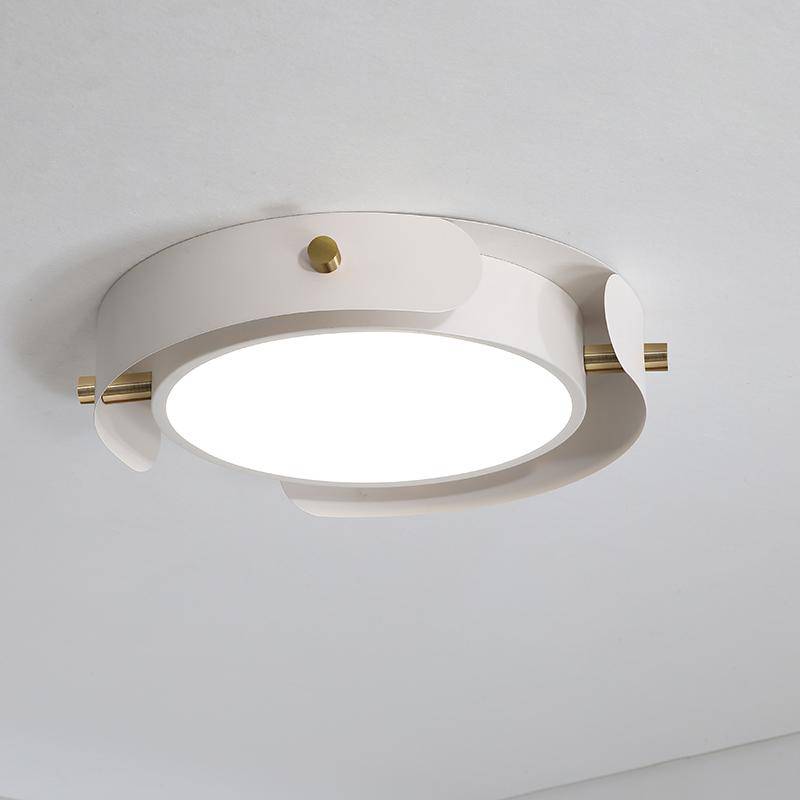 Plafonnier rond LED en métal et barres en bois Study - vue 3 sur 5
