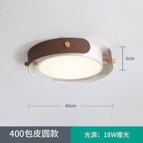 Plafonnier rond LED en métal et barres en bois Study - vue 6 sur 5