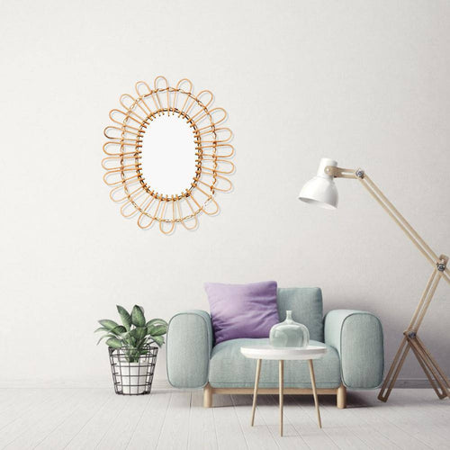 Miroir murale décoratif arrondi style Sun Décor