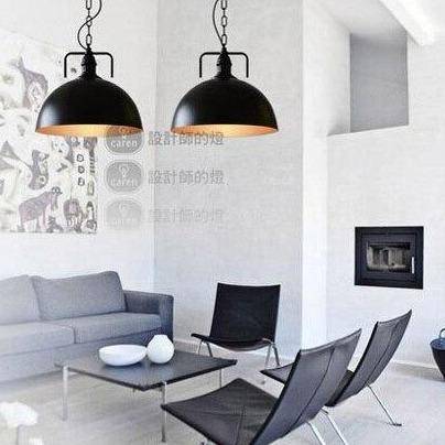 Suspension industrielle LED avec abat-jour arrondi en métal - vue 3 sur 5