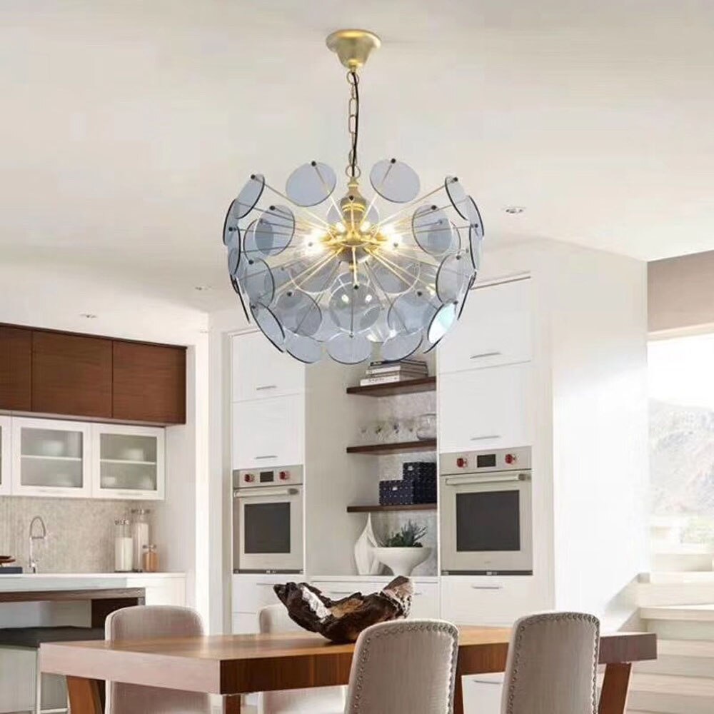 Lustre moderne en forme de dent de lion en verre Nahia - vue 6 sur 9