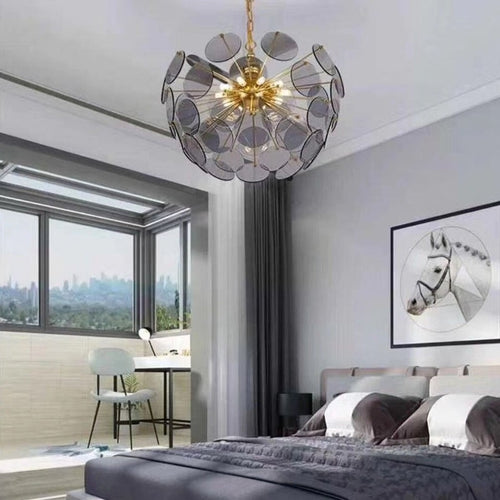 Lustre moderne en forme de dent de lion en verre Nahia