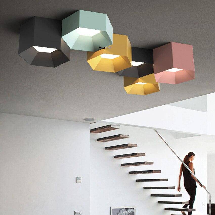 Plafonnier design à LED géométrique de couleur Art - vue 2 sur 11