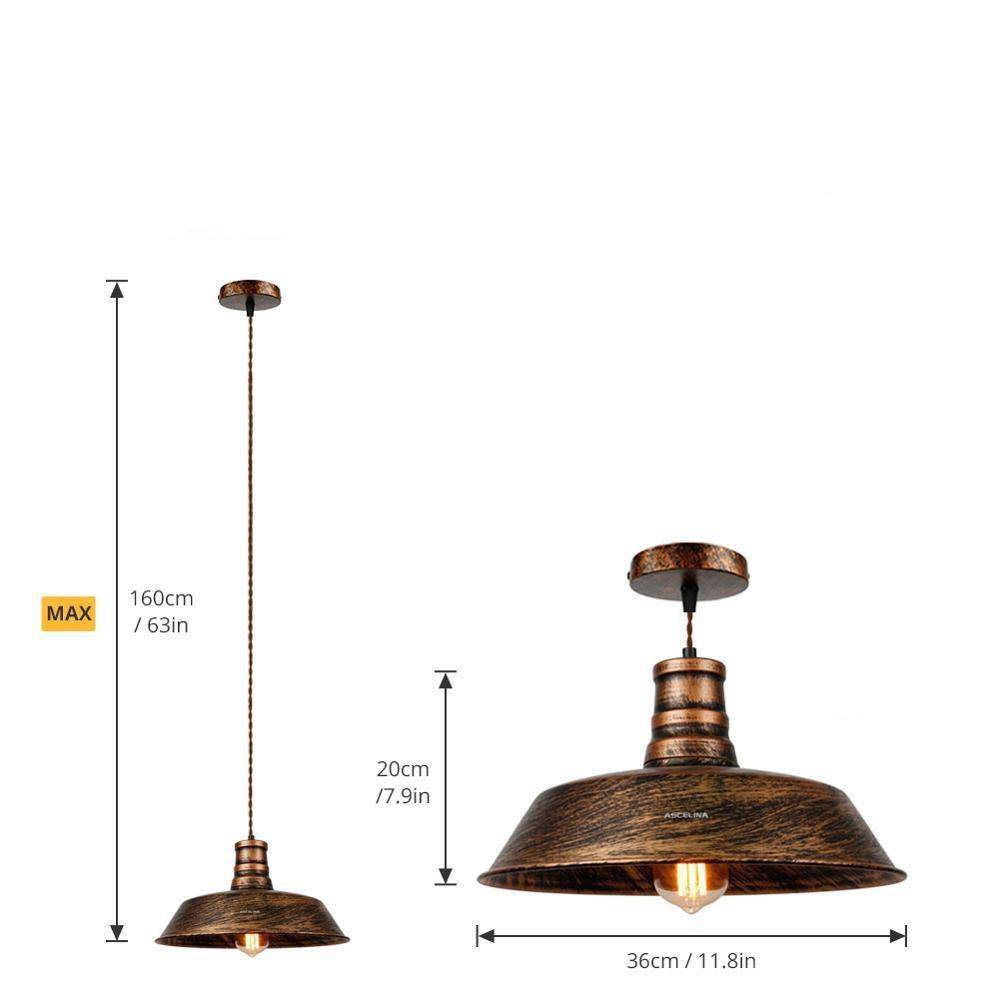 Suspension design à LED avec abat-jour cuivré style Industriel - vue 3 sur 3