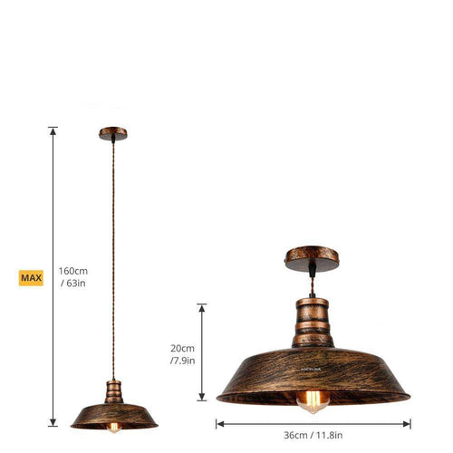 Suspension design à LED avec abat-jour cuivré style Industriel - vue 3 sur 3