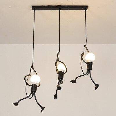 Suspension moderne LED en métal style petite personne