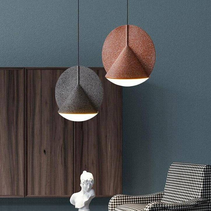 Suspension design à LED avec abat-jour disque coloré Creative - vue 2 sur 5