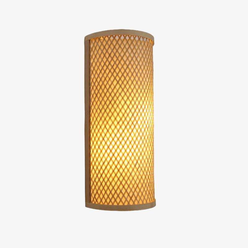 Applique en bambou style japonais à LED arrondie