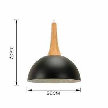 Suspension demi boule coloré et support en bois
