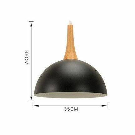 Suspension demi boule coloré et support en bois