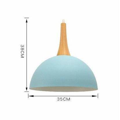 Suspension demi boule coloré et support en bois - vue 6 sur 16