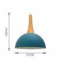 Suspension demi boule coloré et support en bois