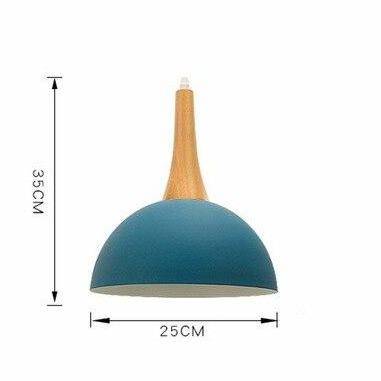 Suspension demi boule coloré et support en bois - vue 5 sur 16