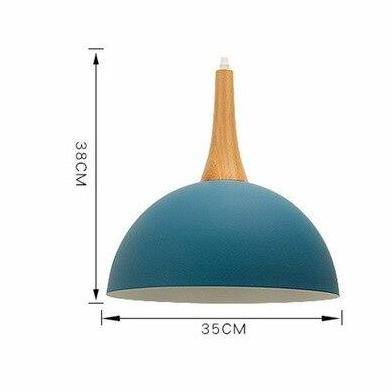Suspension demi boule coloré et support en bois