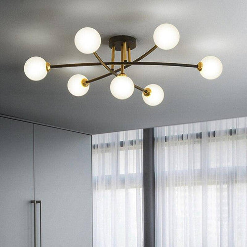 Lustre design à LED en métal avec plusieurs boules en verre Creative - vue 6 sur 15
