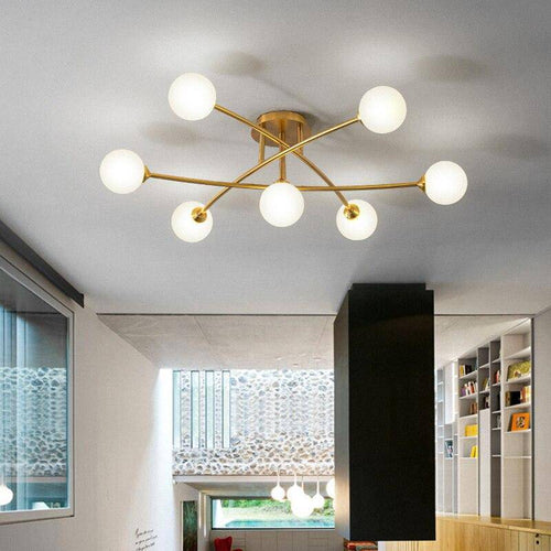 Lustre design à LED en métal avec plusieurs boules en verre Creative - vue 7 sur 15