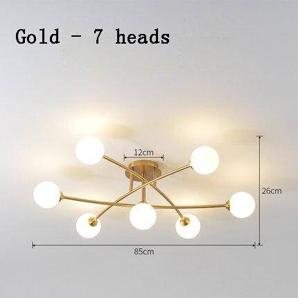 Lustre design à LED en métal avec plusieurs boules en verre Creative - vue 11 sur 15