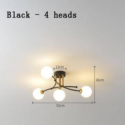 Lustre design à LED en métal avec plusieurs boules en verre Creative - vue 14 sur 15