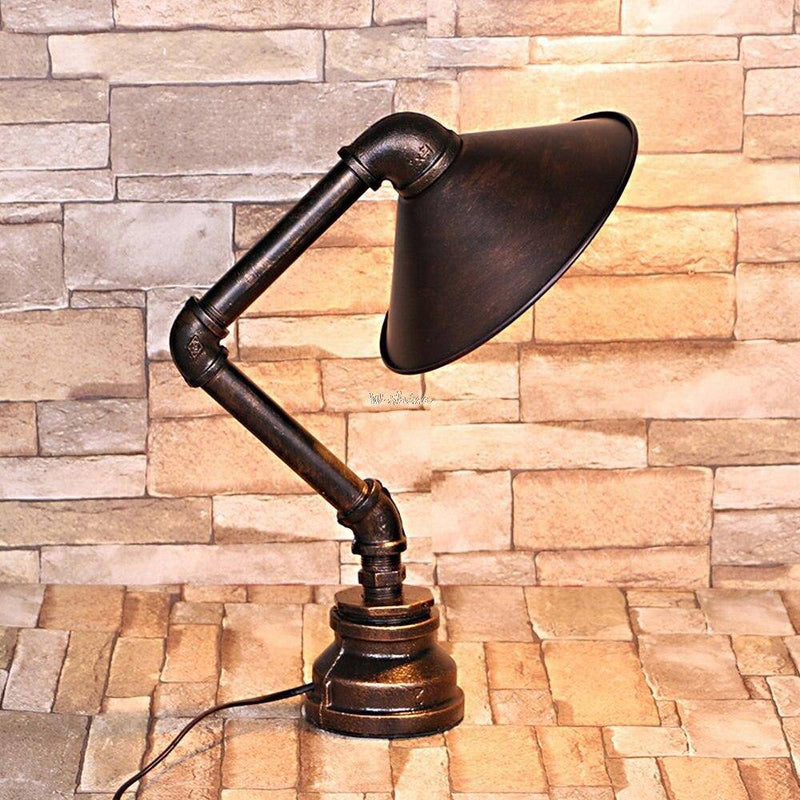 Lampe à poser rétro LED en métal style industriel