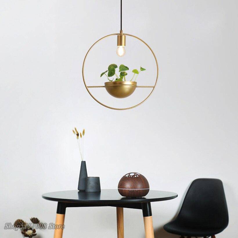 Suspension design LED avec anneau doré et métal et demi-sphère Luxury - vue 3 sur 6