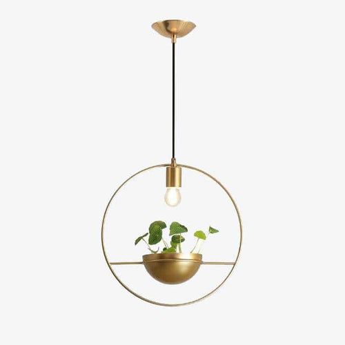 Suspension design LED avec anneau doré et métal et demi-sphère Luxury - vue 2 sur 6