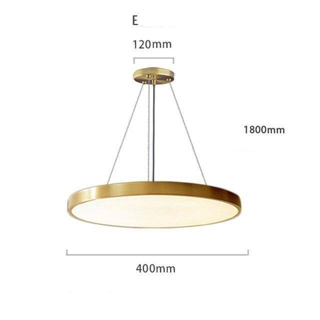 Suspension design LED avec cercle doré et finitions Creative - vue 11 sur 11
