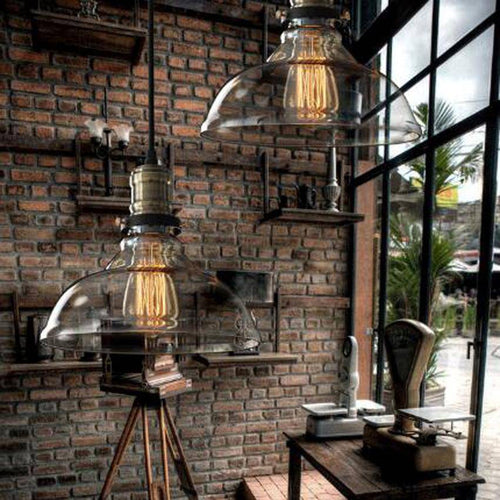 Suspension design en verre vintage retro Countryside - vue 5 sur 7