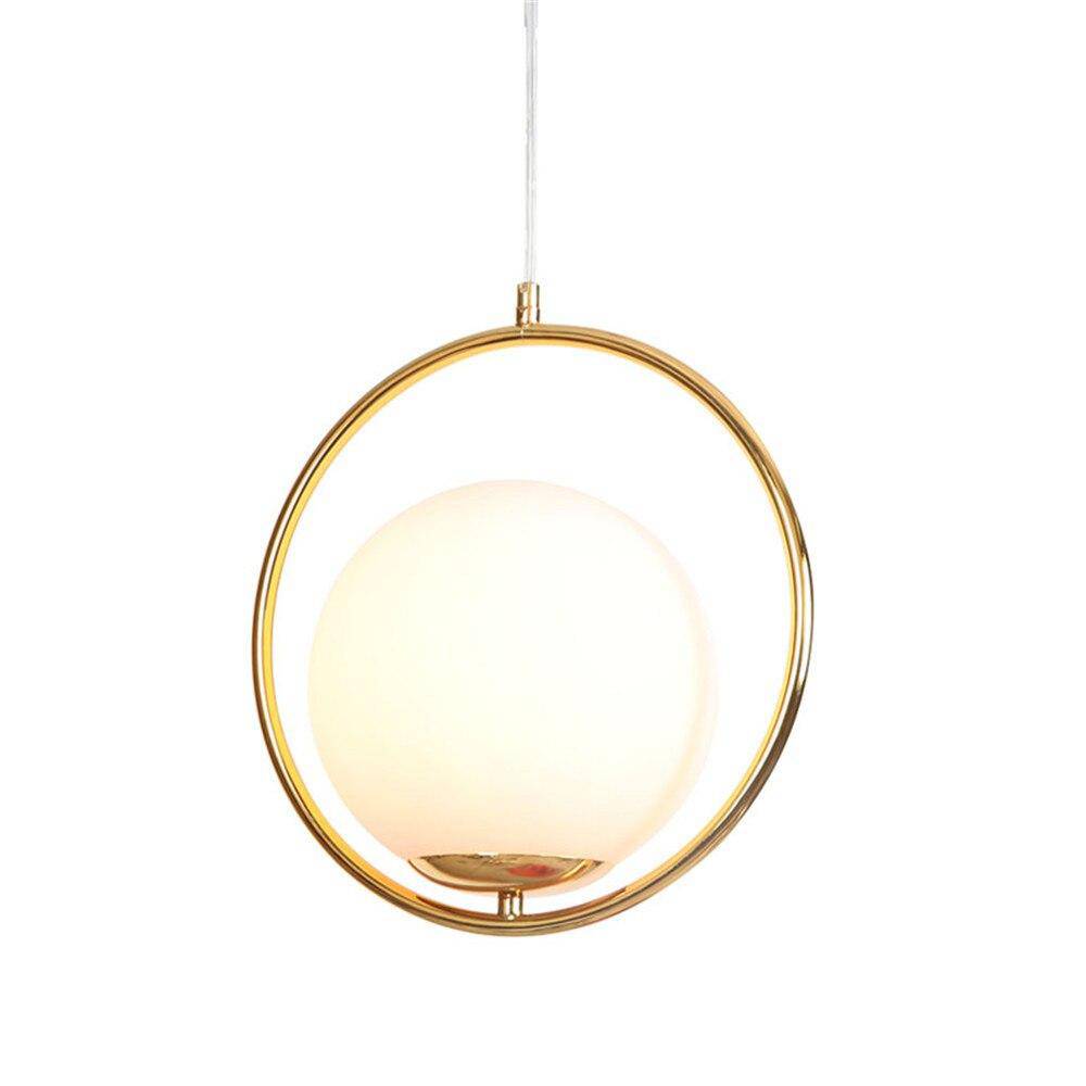 Suspension design LED avec anneau doré et boule en verre Luxury - vue 2 sur 6